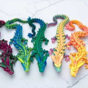 Dualcolor, Kristalldrache mit beweglichen Gelenken, 3D Druck, Crystal Dragon, Drache, Dragon, Schreibtischspielzeug, Fidget 3D, Drache,61cm lang