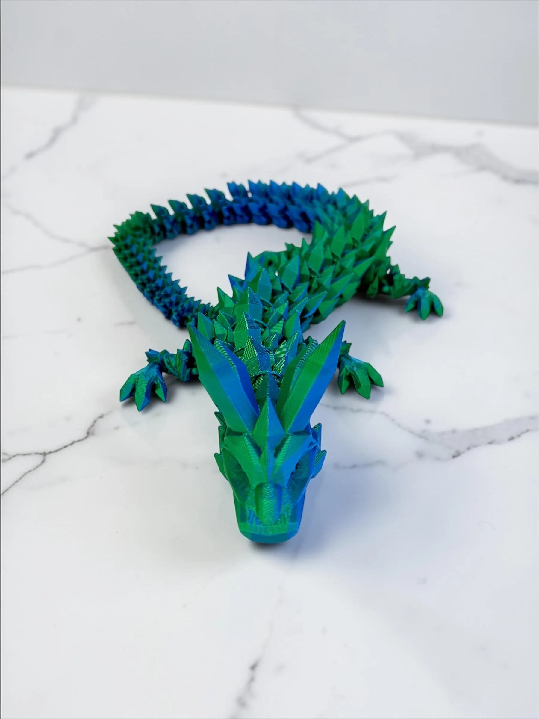 Dualcolor, Kristalldrache mit beweglichen Gelenken, 3D Druck, Crystal Dragon, Drache, Dragon, Schreibtischspielzeug, Fidget 3D, Drache,61cm lang – Bild 5