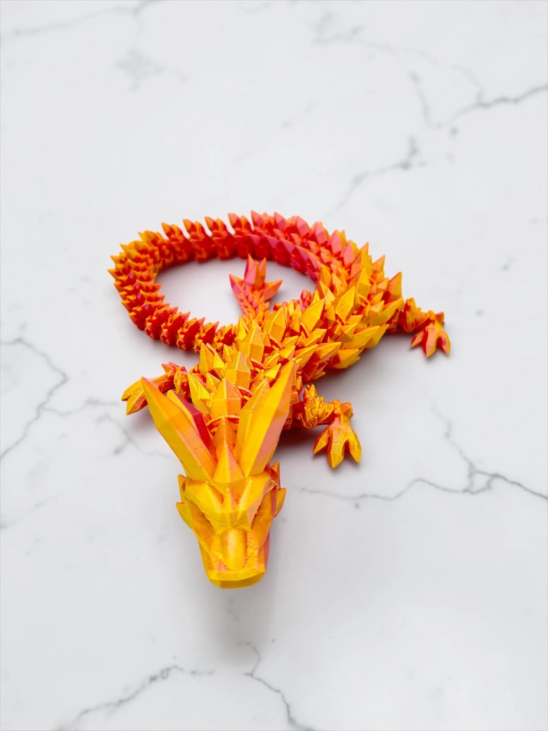 Dualcolor, Kristalldrache mit beweglichen Gelenken, 3D Druck, Crystal Dragon, Drache, Dragon, Schreibtischspielzeug, Fidget 3D, Drache,61cm lang – Bild 3
