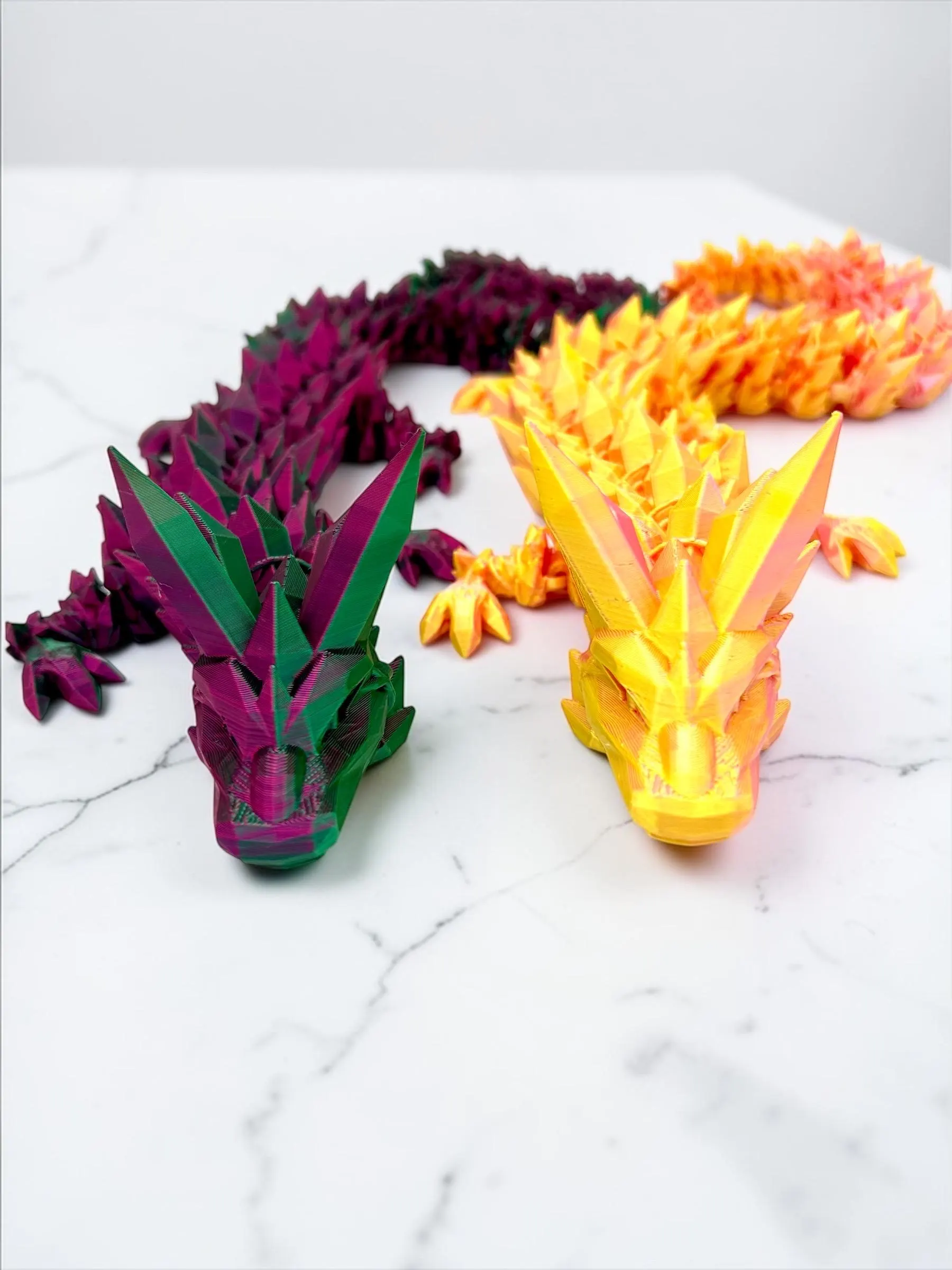 Dualcolor, Kristalldrache mit beweglichen Gelenken, 3D Druck, Crystal Dragon, Drache, Dragon, Fidget 3D, Drache,38cm lang – Bild 5