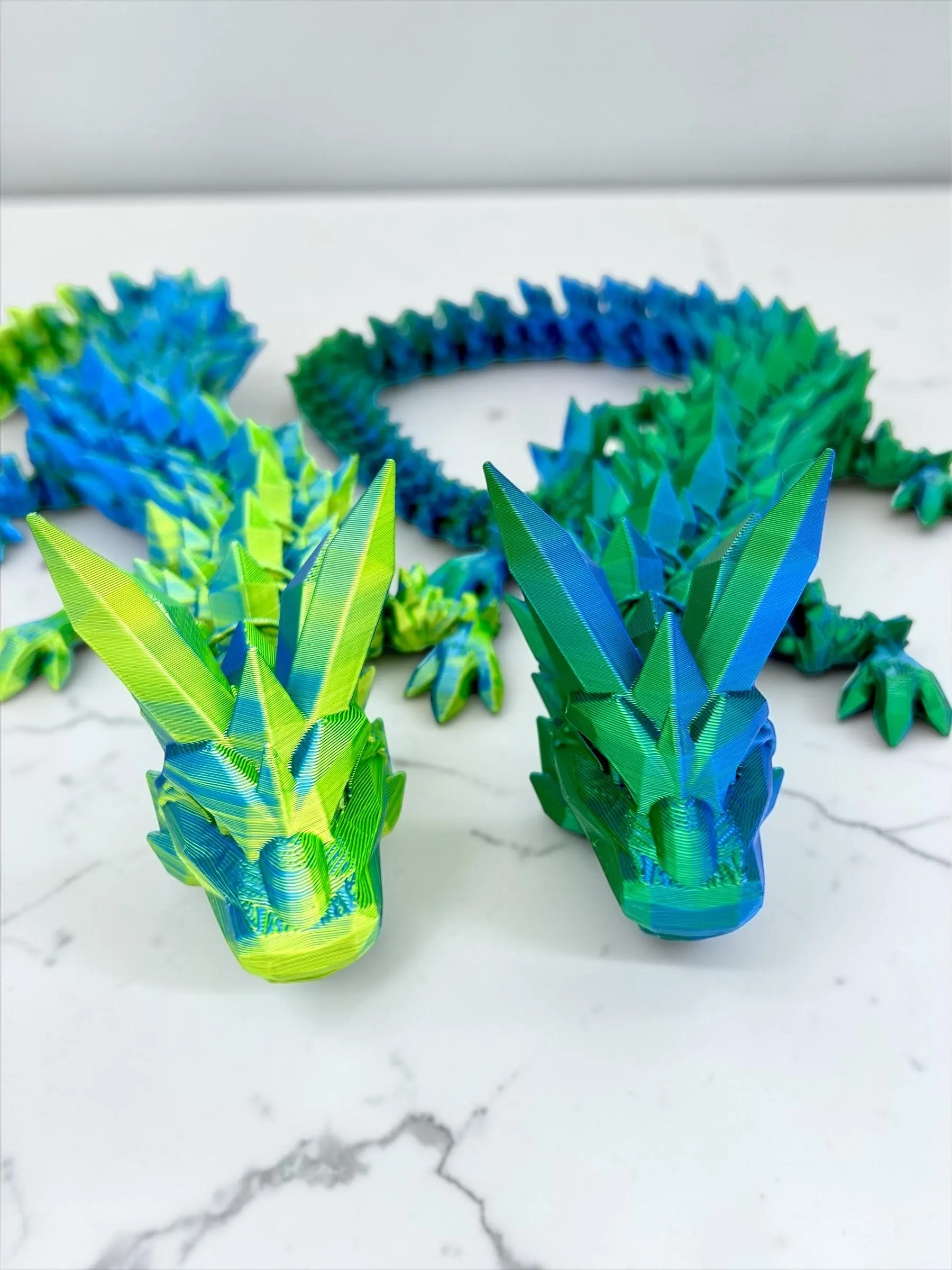 Dualcolor, Kristalldrache mit beweglichen Gelenken, 3D Druck, Crystal Dragon, Drache, Dragon, Fidget 3D, Drache,38cm lang – Bild 4