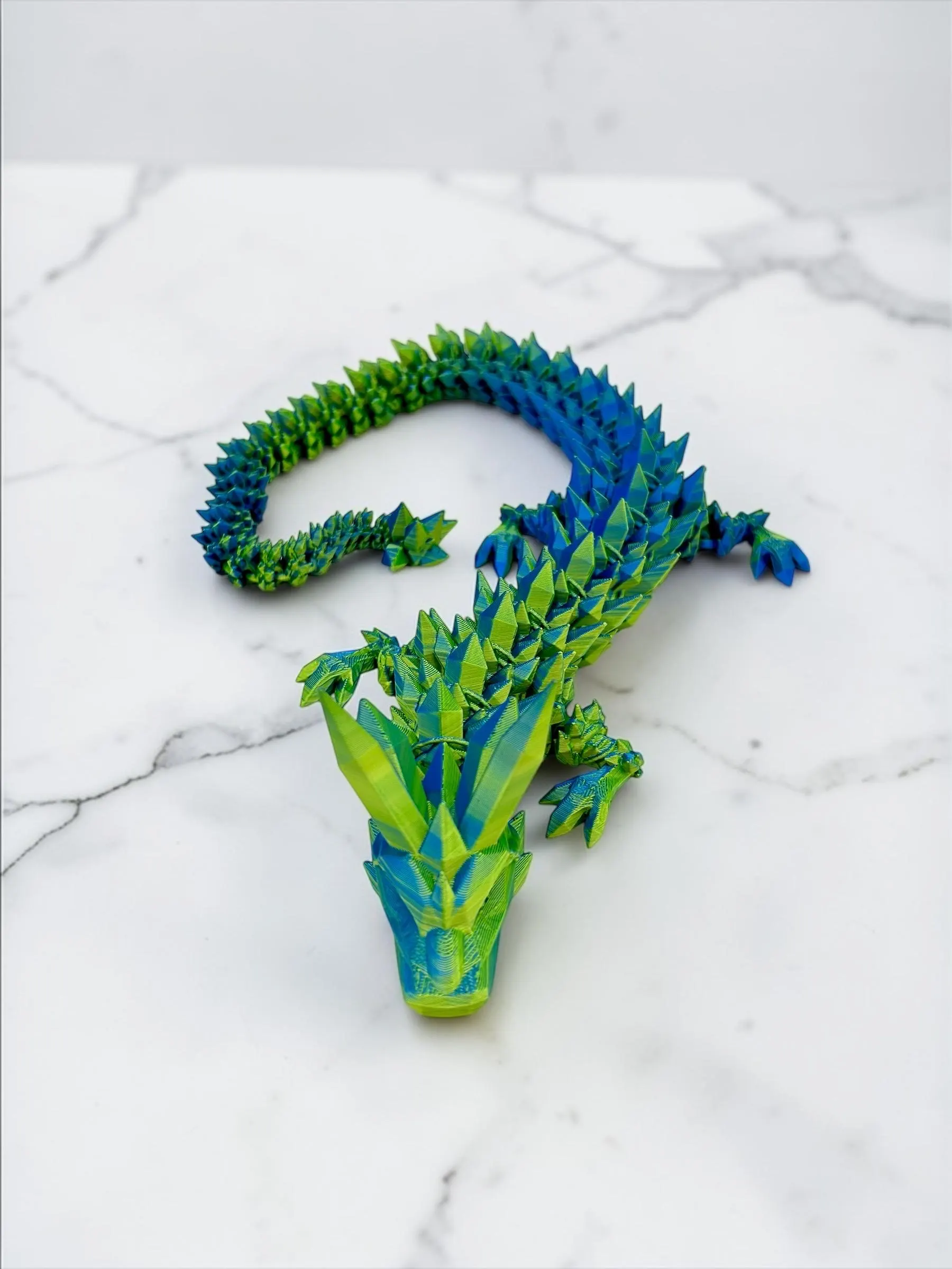Dualcolor, Kristalldrache mit beweglichen Gelenken, 3D Druck, Crystal Dragon, Drache, Dragon, Fidget 3D, Drache,38cm lang – Bild 2