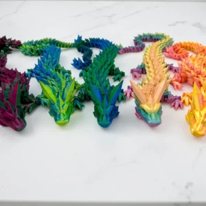 Dualcolor, Kristalldrache mit beweglichen Gelenken, 3D Druck, Crystal Dragon, Drache, Dragon,  Fidget 3D, Drache,38cm lang