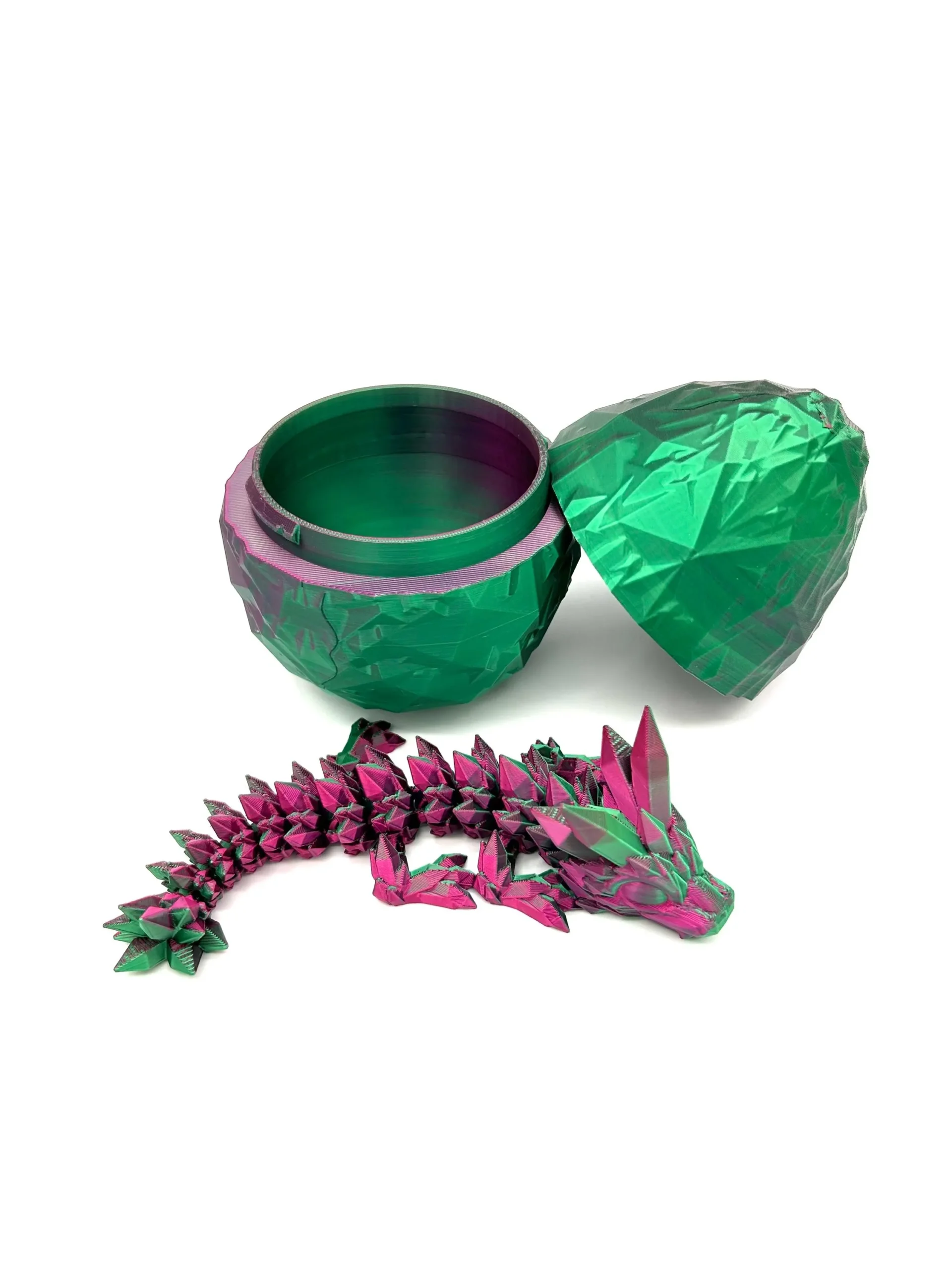 Drachenei mit kleinem Kristalldrache ca 17cm