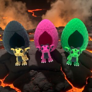 Drachen Ei drehbar mit Baby Drache | Dragon Egg Fantasy Deko | Drachen Figur Geschenk für Gamer & Fantasy Fans | Sammler Deko Box