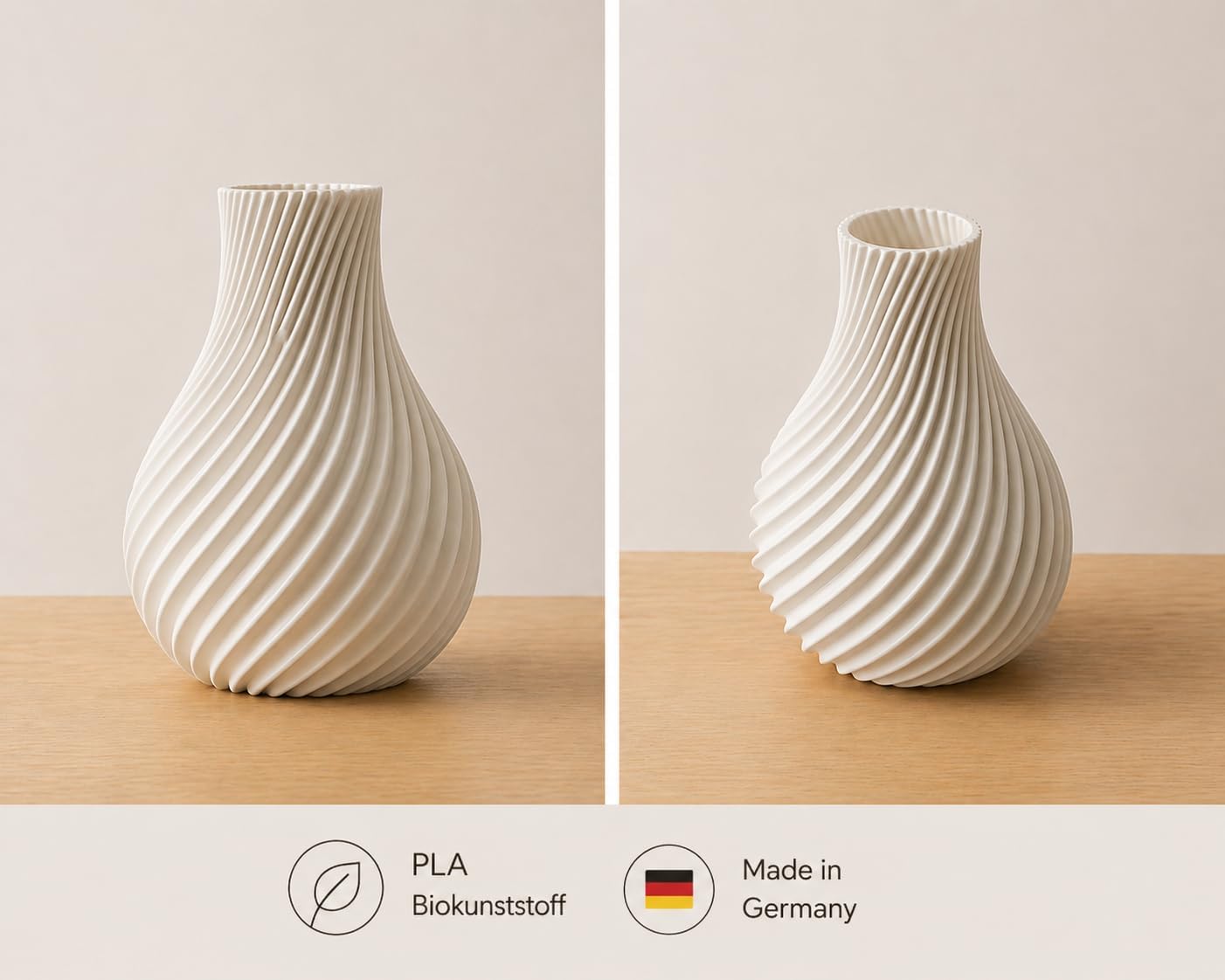 Moderne Vase ALMA – 3D Gedruckt aus PLA Biokunststoff, Wasserdicht – Minimalistische Design für frische & Trockenblumen (24cm) – Bild 4