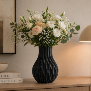 Moderne Vase „LUMINA B“ | 3D gedruckte Blumenvase | Wasserdicht | Minimalistische Deko | Wohnzimmer Design | Geschenkidee | Made in Germany