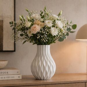 Moderne Vase „LUMINA“ | 3D gedruckte Blumenvase | Wasserdicht | Minimalistische Deko | Wohnzimmer Design | Geschenkidee | Made in Germany
